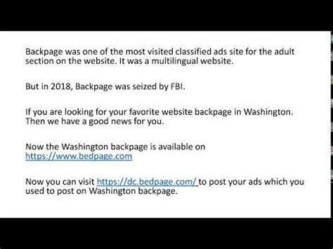 , <strong>DC</strong> to ensure that you have total peace of mind - just look for the background check badge on your walker's profile. . Backpage washington dc